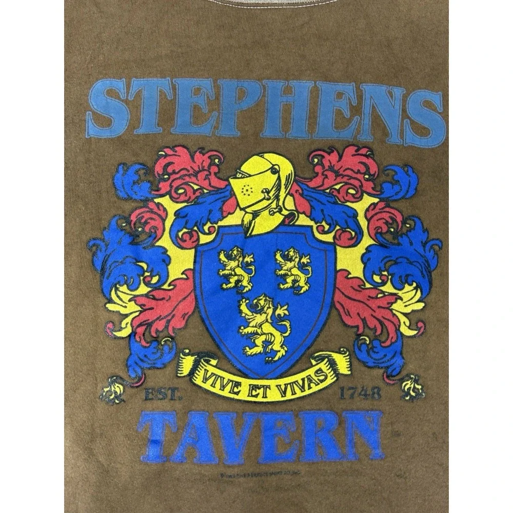 Vintage 1994 Delta Stephen's Tavern print sweatshirt made in USA Small Brown
